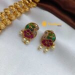 Lakshmi Coin with Kemp Stone Pendant Short Neck Se - Image 4