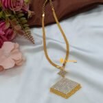Diamond Shape Pendant with Short Neck Chain - Image 3