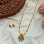 18" Godumai Chain with Lakshmi Pendant Set Short Neck Set
