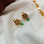 18" Godumai Chain with Lakshmi Pendant Set Short Neck Set - Image 2